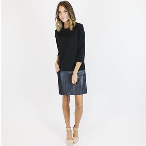 Black and leather banded dress